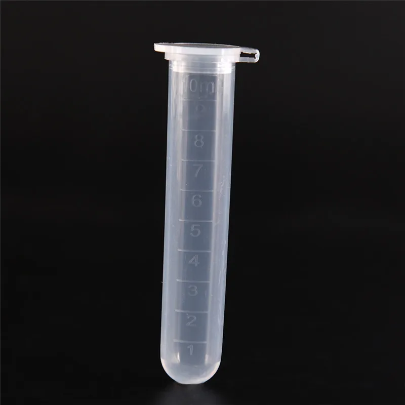 

10ML Micro Centrifuge Test Tube Clear Plastic Vial Container With Snap Cap Lid For Laboratory Sample Supply 10pcs/set