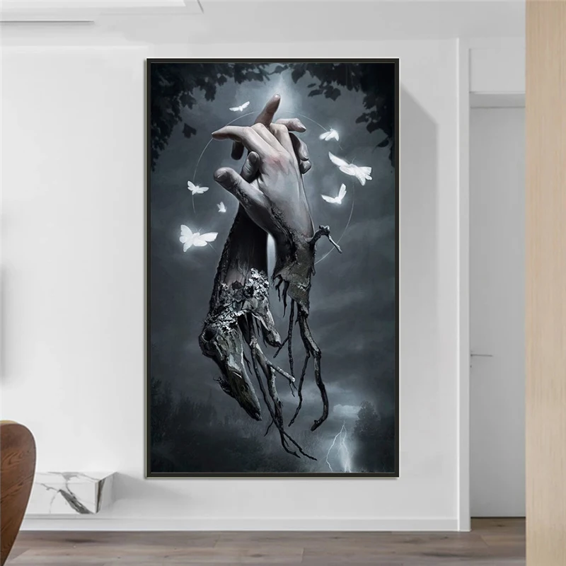 

Abstract Hurt Withered Finger Print Art Canvas Painting Wall Art Posters Wall Pictures for Living Room Cuadros Home Decor
