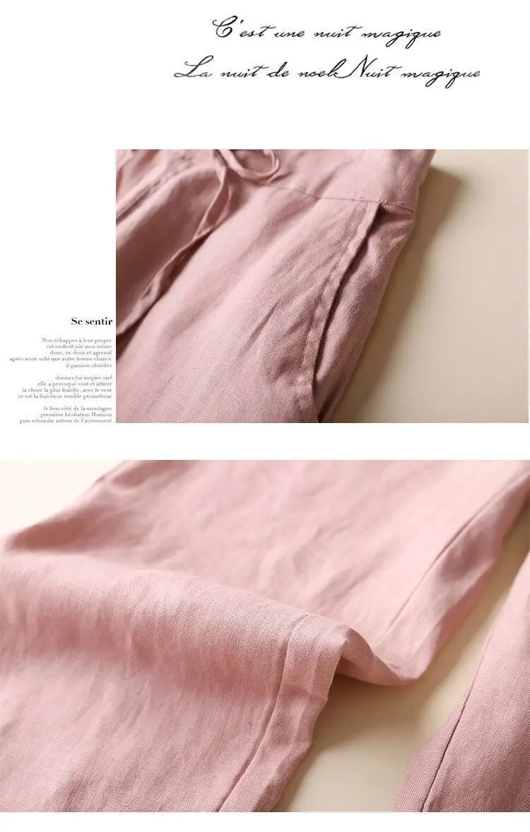

Plus Size 5XL Linen Patns Spring Summer Womens Elastic Waist Leisure Pants Chic Harajuku Harlan Pants Korean Loose Ankle Pants