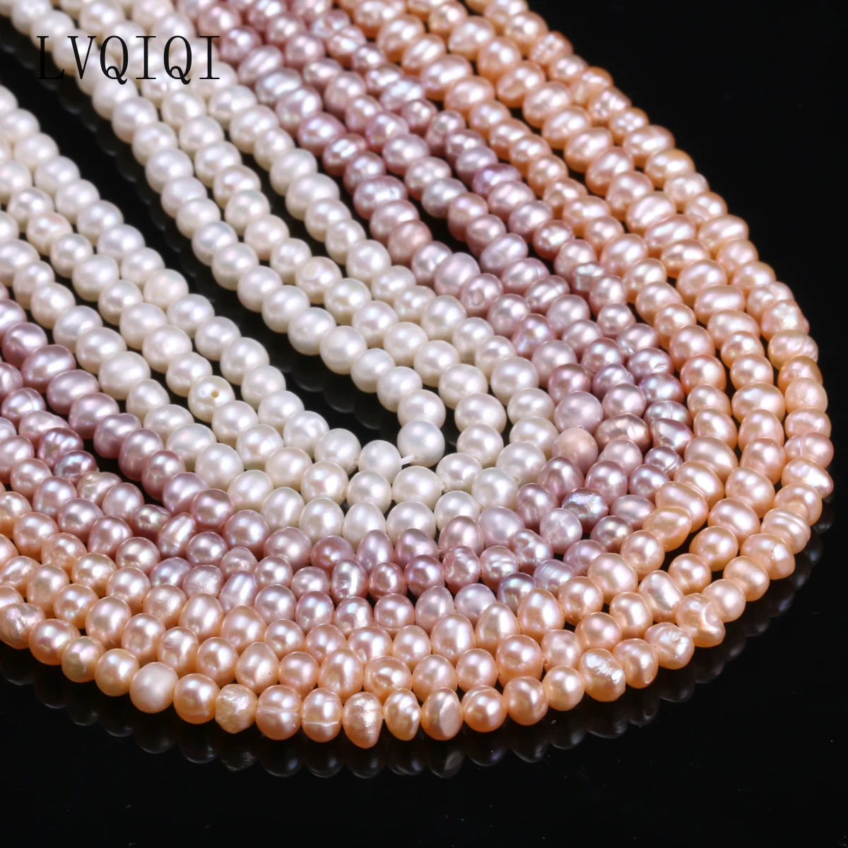 

LVQIQI Natural Freshwater Cultured Pearls Beads Round 100% Natural Pearls for Charm Jewelry Making Necklace Bracelet 13 Inches