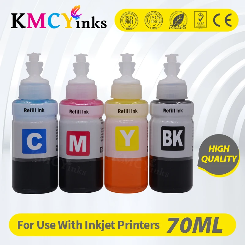 

KMCYinks Dye Refill Ink kit for Epson L100 L110 L120 L132 L210 L222 L300 L312 L355 L350 L362 L366 L550 L555 L566 Printer
