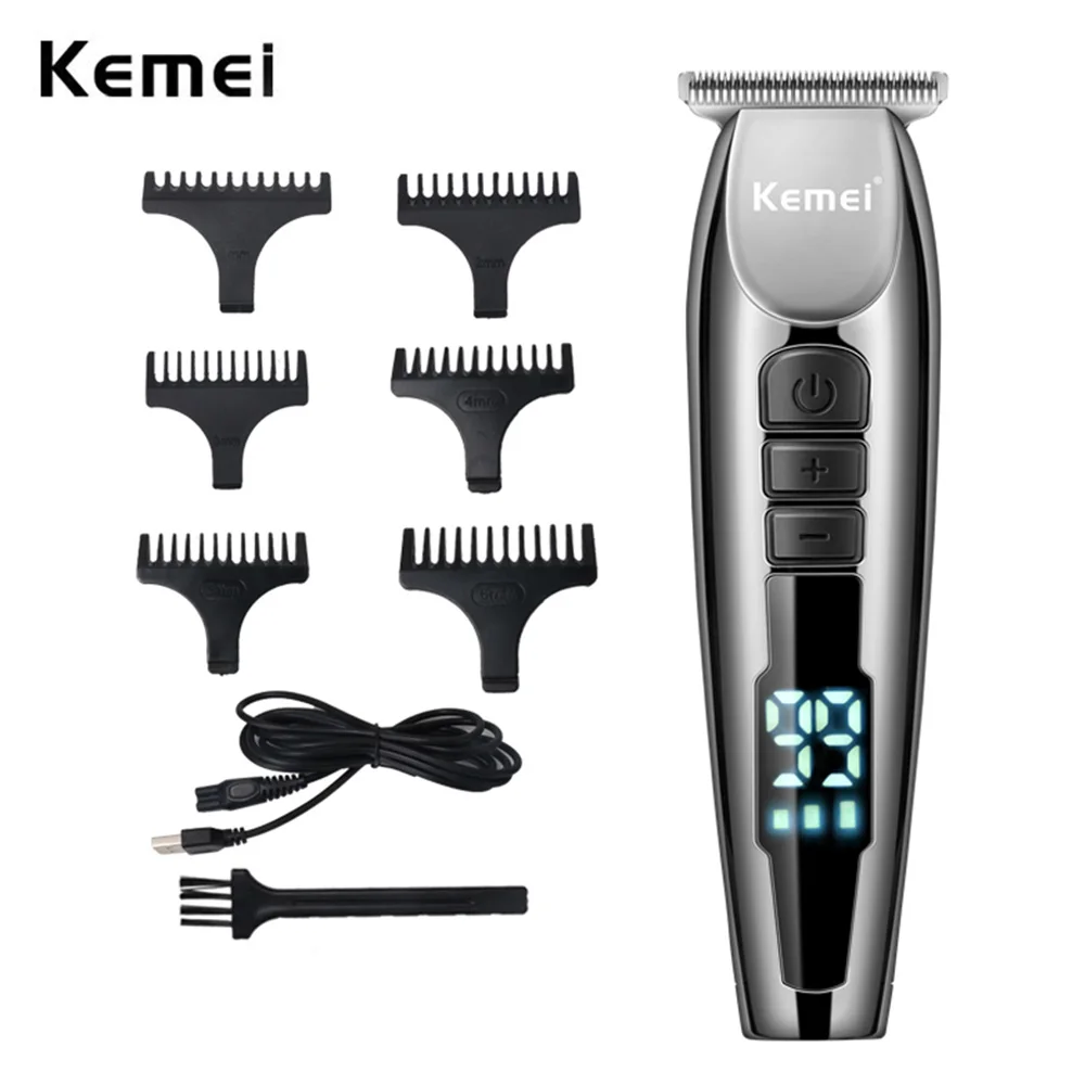 Kemei LCD Electric Hair Clipper Professional Shaver Beard Ba