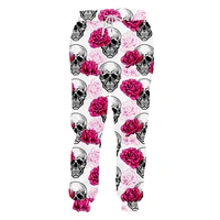 ifpd new skull floral sweatpants 3d print for menwomen novelty casual streetwear loose sport jogger pant funny hip hop trousers