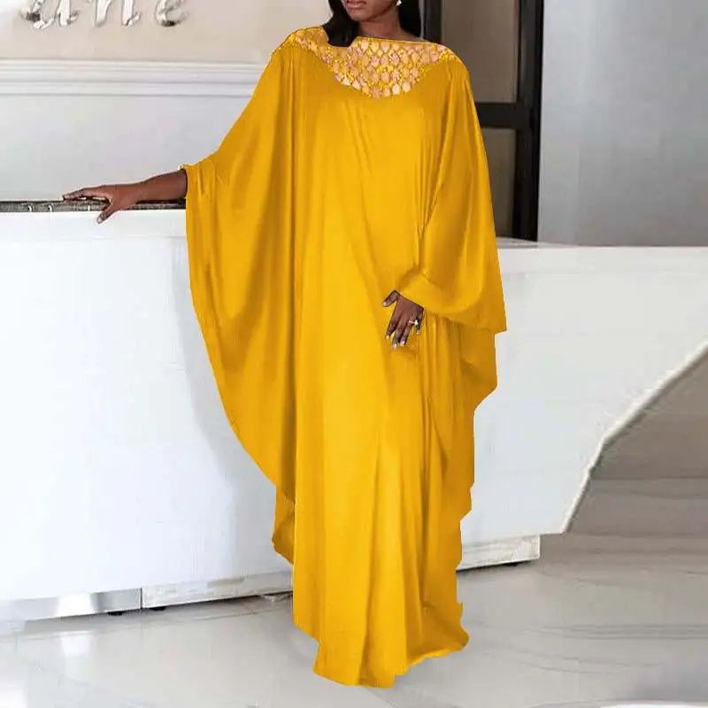 

VONDA Women Dress Ladies Spring Casual Long Sleeve Lace Patchwork Holiday Kaftan Robe Bohemian Vestidos Beach Sundress