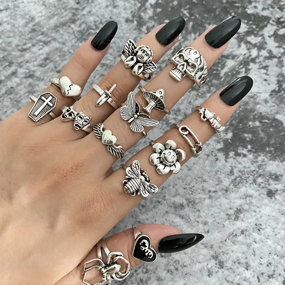 Винтажное серебряное кольцо IFME для женщин и мужчин с бабочкой грибом ангелом