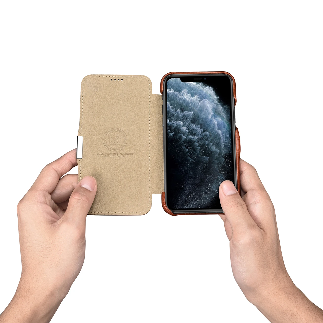 ICARER высокое качество премиум натуральная Кожа винтажный откидной Чехол для iPhone 11 кожаный флип чехол 6,1 дюймов
