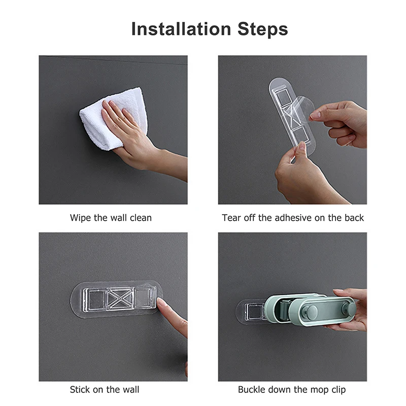 

Mop Holder Wall Mounted Bathroom Shelf Storage Organizer Tools For Mop Hook Racks Kitchen Accessories Home Decor Dropshipping