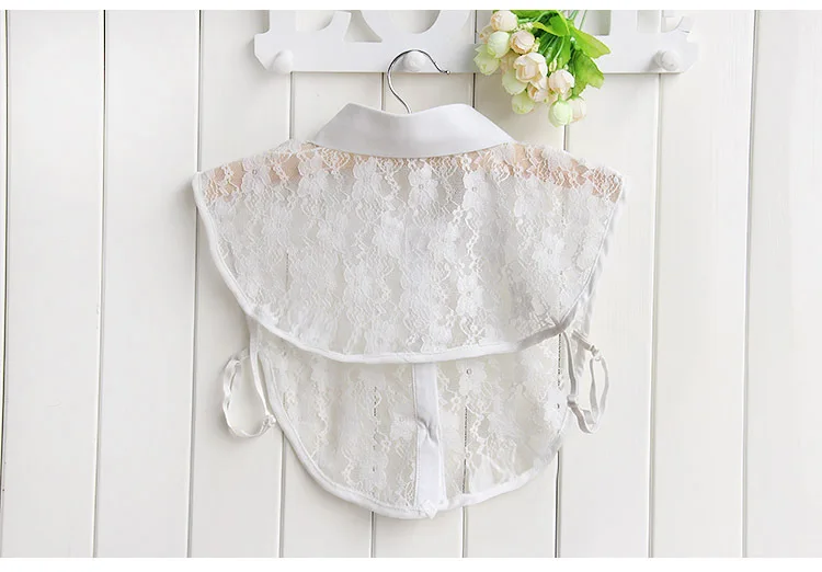 

Lace Chiffon Mesh Fake Collar Women Removalbe Flower False Collar Blouse Vestidos Clothes Female Detachable Jewelry
