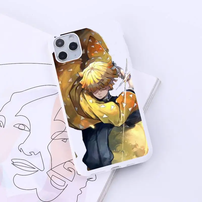 

Anime Demon Slayer Comics Phone Case Candy Color for iPhone 6 7 8 11 12 s mini pro X XS XR MAX Plus