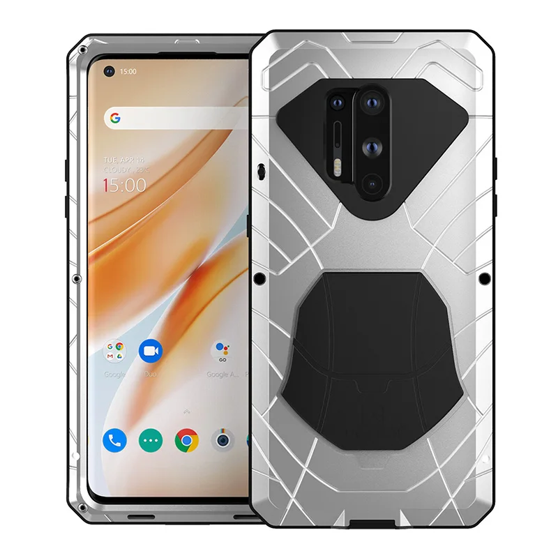case for oneplus 8 pro heavy duty protection doom armor metal aluminum cases shockproof protective cover with screen protector free global shipping
