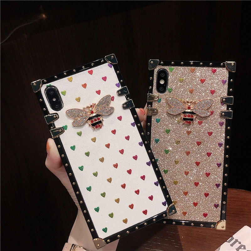 Роскошный блестящий квадратный чехол для телефона Huawei P20 P30 Lite P40 Pro Mate 20 30 P Smart Z Capa