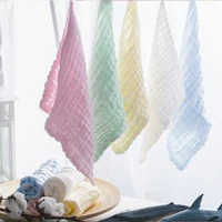 5pcs cotton solid color baby square face towel soft gauze towels absorbent newborn saliva towel burp cloth kids wipe washcloth