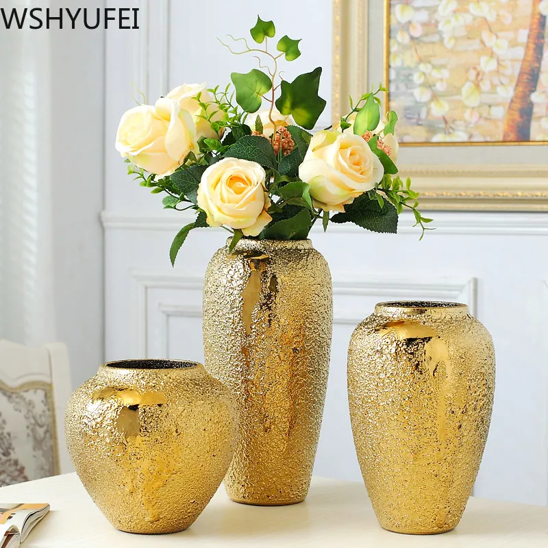 Золотая керамическая абстрактная ваза украшение для дома настольное