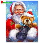 DIY игрушка Санта-Клаус Медведь 5D алмазная живопись Полный Круглый квадратный алмаз вышивка крестиком домашнее Искусство Дети Рождественский подарок