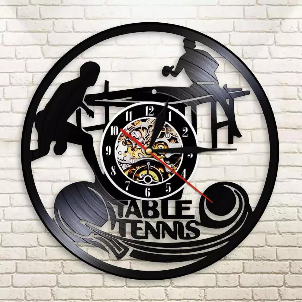Tennis Vinyl Record Silent Quartz Wall Clock Athlete Game Ro