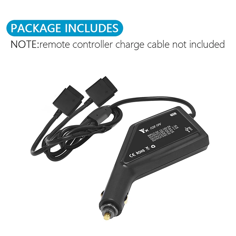 

For DJI FPV COMBO Drone Flying Battery Car Charger USB Charging Remote Controller Dual Electric Simultaneous Charge Accessories