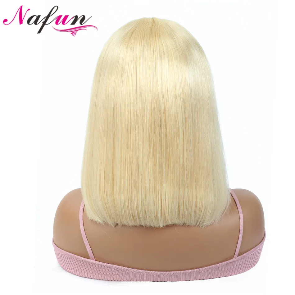 Nafun 13X4 613 парики из натуральных волос на шнуровке перуанские короткие remy волосы