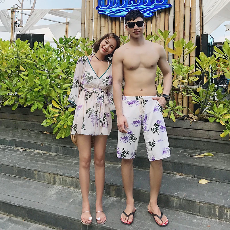 

New Couple Beachwear Vacation Fashion Swimwear & Men Trunks
