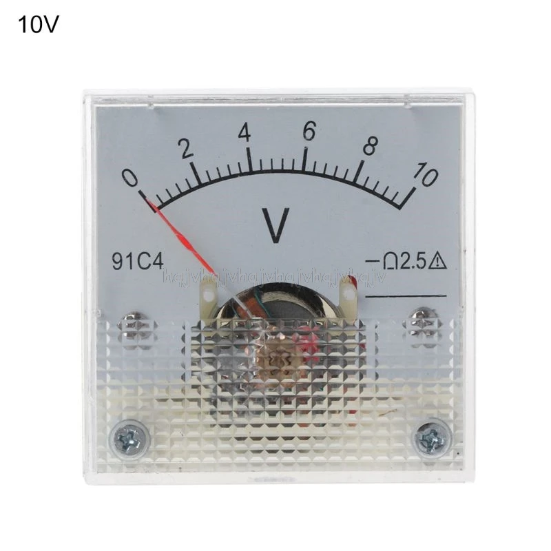 10V 91C4 DC Вольтметр аналоговый Панель Напряжение цифровая высокая температура указатель Тип 3/5/10/15/20/30/50/100/150/250V S05 19; Прямая поставка - Цвет: 10V