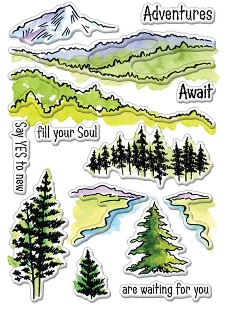 Прозрачные штампы и с деревом для скрапбукинга A0559|Штампики| |