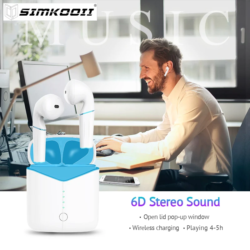 SIMKOOII P20 Bluetooth 5 0 Беспроводной наушники вкладыши TWS с зарядный чехол мини гарнитура