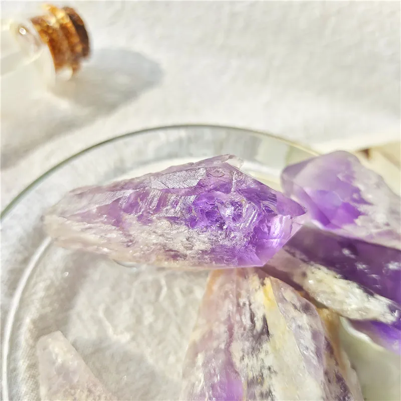 

High Quality Raw Rough Purple Amethyst Dragon Tooth Wand Points Teeth For Christmas Decorations