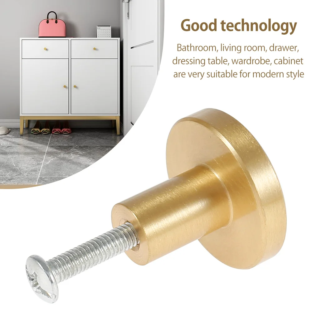 4 шт. мебельные ручки круглый латунный Мебельная ручка ящика Тянет дверная для