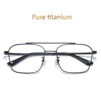 men pure titanium glasses frame brand design ip plating optical glasses pilot oculos myopia multifocal frame square eye wear