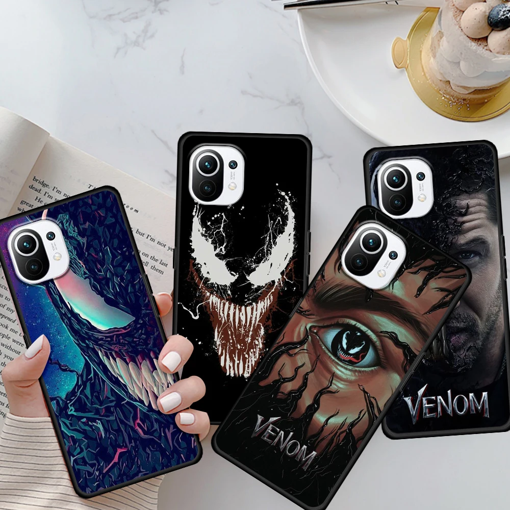 

Avengers Marvel Villain Venom For Xiaomi Mi 11T 10T 11 10 Ultra Lite Note10 9 9T SE 8 Pro A3 5G Silicone Black Phone Case