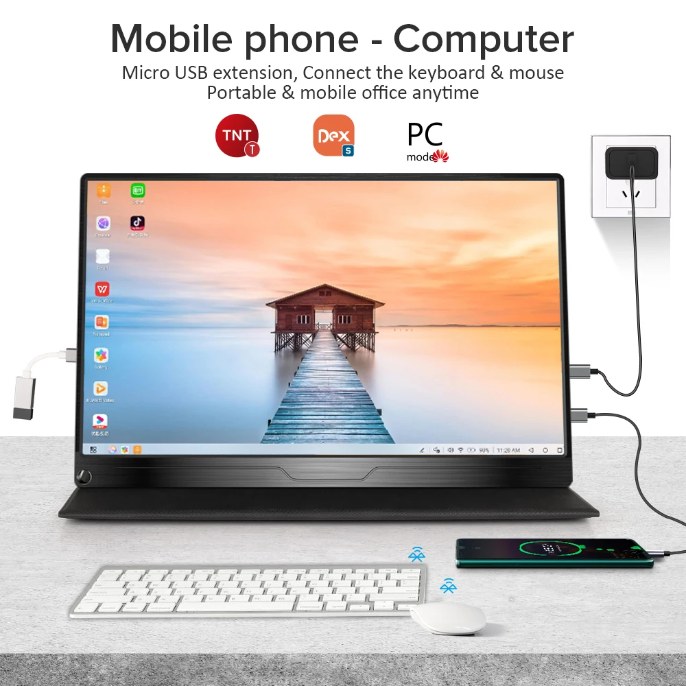구매 UPERFECT-17.3 60HZ IPS 스크린 휴대용 모니터 USB 타입-C Ps4 스위치 Xbox Huawei 전화 게임 모니터 노트북 LCD 디스플레이, 휴대용 게임 모니터 인치 Tft LCD 화면 휴대용