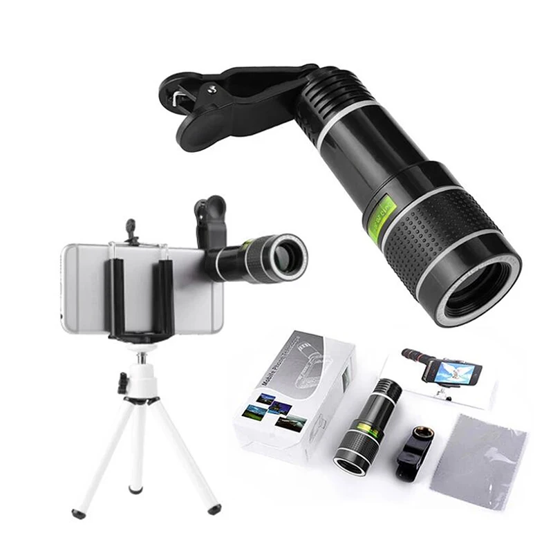 

20x зум HD Универсальный смартфон оптическая камера Монокуляр Кемпинг Охота Спорт телескопический объектив с зажимом