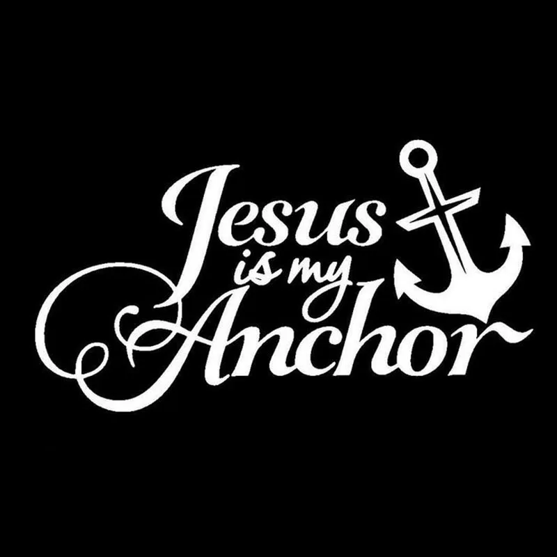 

BEMOST Car Stickers Christian Art Letter Jesus Is My Anchor Car Styling Whole Body Waterproof Decoration Decals Car Assessoires