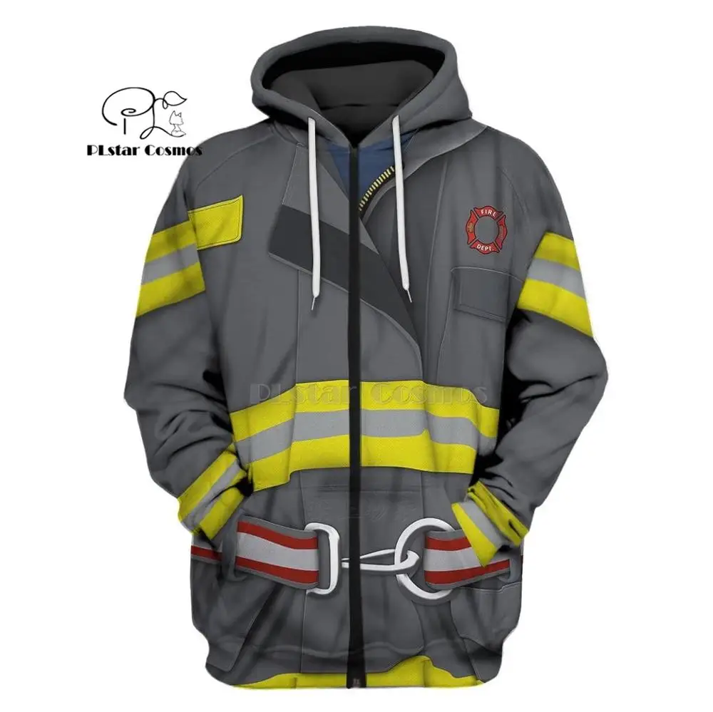 

PLstar Cosmos Firefighter Suit Fireman 3d printed hoodies/Sweatshirt women men funny Christmas Halloween cosplay streetwear