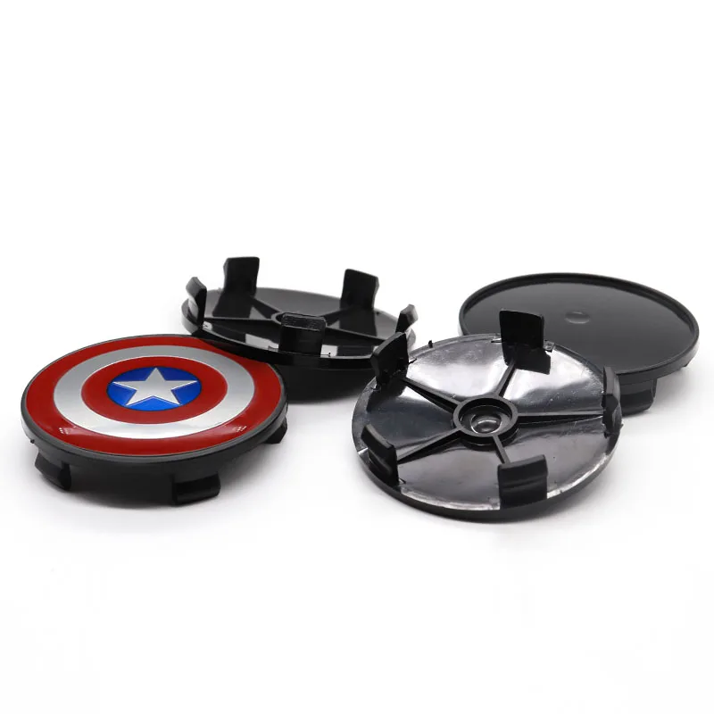 

For Captain America-logo car personality modification styling accessories, 4pcs 68mm car logo wheel center hub cover badge cover