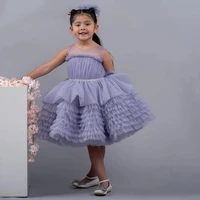 grey real stunning flower girl dresses infant wedding party tiered princess birthday pageant robe de demoiselle custom made free