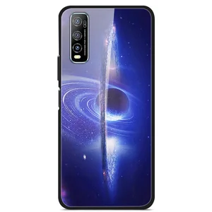 For VIVO Y70S Phone Case Tempered Glass Case Fitness Back Cover Star Sky Pattern For VIVO Y70S Phone Case Tempered Glass Case Fitness Back Cover Star Sky Pattern