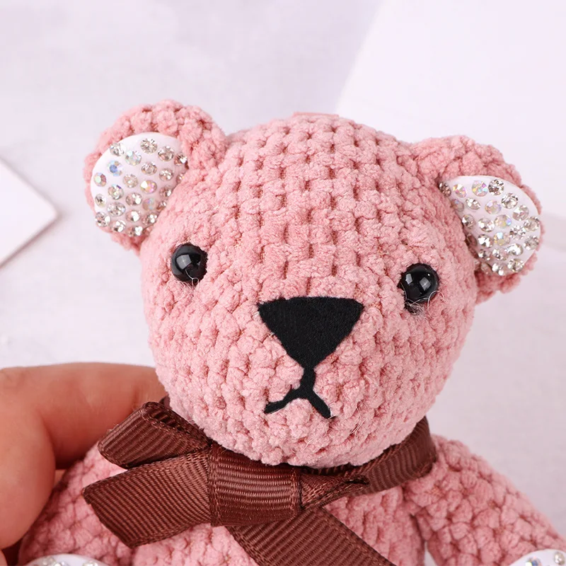 Kpop тканевая кукла мультяшный милый брелок для ключей Медведь кольцо в стиле