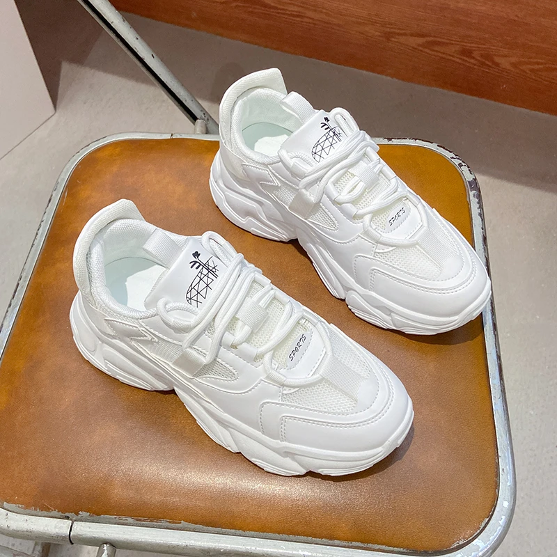 

MIYEDA Women Platform Sneakers Green Lace-up All-match Mesh Vulcanize Shoes Female Casual Designer Sports Shoes Chunky Shoe
