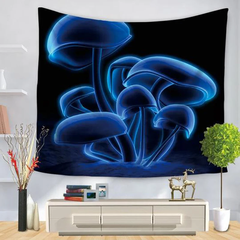 

Psychedelic Pilze Fantasie wald Indischen Mandala Mrchenland Wandteppich Hngen Bhmischen Hause Der Feen Tapisserie