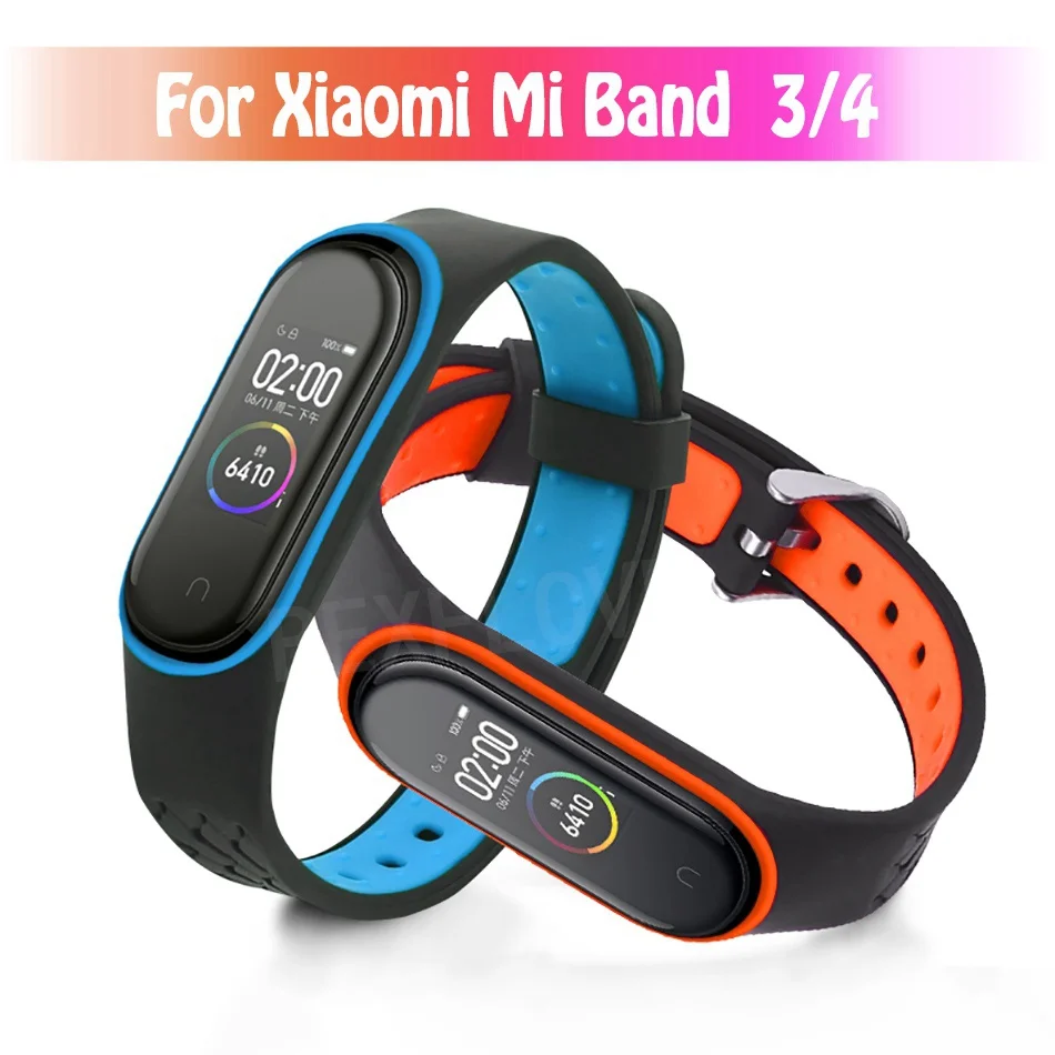 Ремешок силиконовый для Xiaomi Mi Band 4 спортивный браслет смарт часов 3/4 NFC