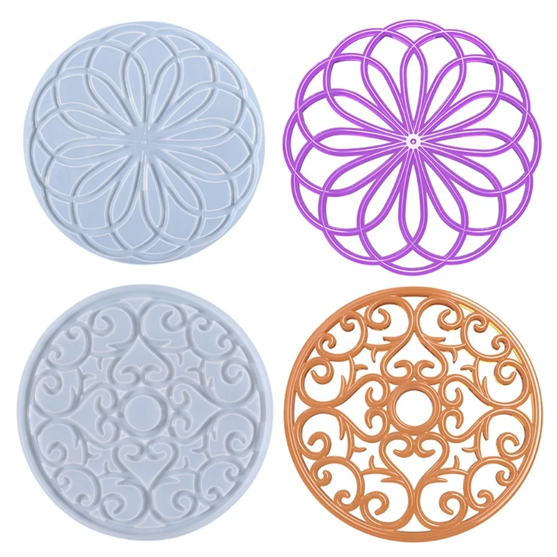 

Mandala Placemat Epoxy Resin Mold Coaster Cup Mat Crafts Casting Silicone Mould