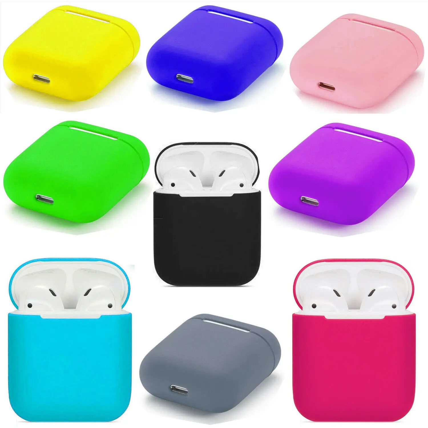 

Soft Silicone Cases For Apple Airpods 1/2 Protective Bluetooth Wireless Earphone Cover For Apple Air Pods Charging Box Bags