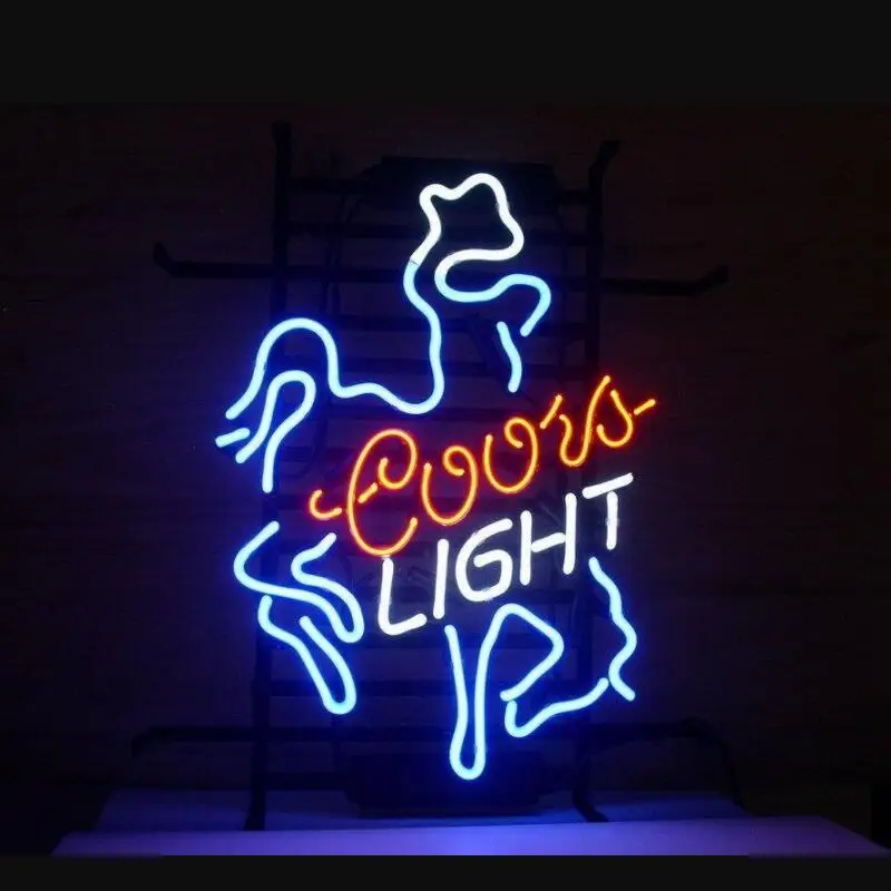 

Custom Coors Light Cowboy Glass Neon Light Sign Beer Bar
