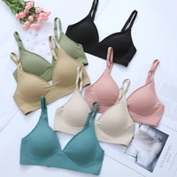 seamless bras for woman wireless underwear removable padded bralette one piece brassiere no wire comfortable ice silk lingerie