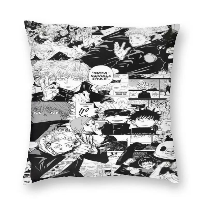 

Jujutsu кайсен узор чехол для подушки 40x40 см дома декоративные 3D печать Sukuna Gojo аниме Подушка Чехол для Гостиная