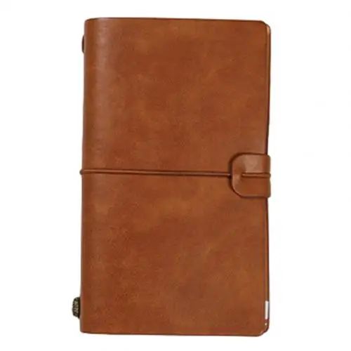 Коричневый New Diary Notebook Agenda With Faux Leather Cover Loose Leaf Note Bookfor School Stationery or Traveler - Цвет: Коричневый