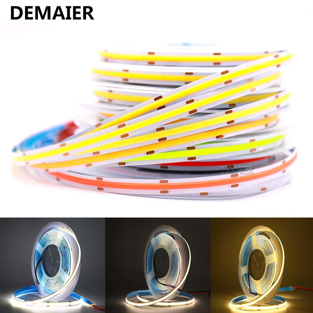 DC12V 24V 384 528 светодиодный s COB bande lumière модная одежда по индивидуальному заказу densité