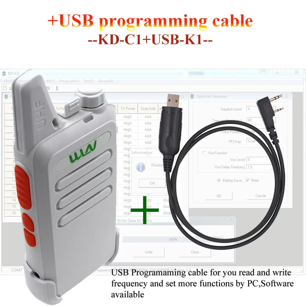 WLN KD-C1 рация UHF 400-470 МГц 16 канальный мини-портативный приемопередатчик радиостанции WLN - Цвет: Add a cable