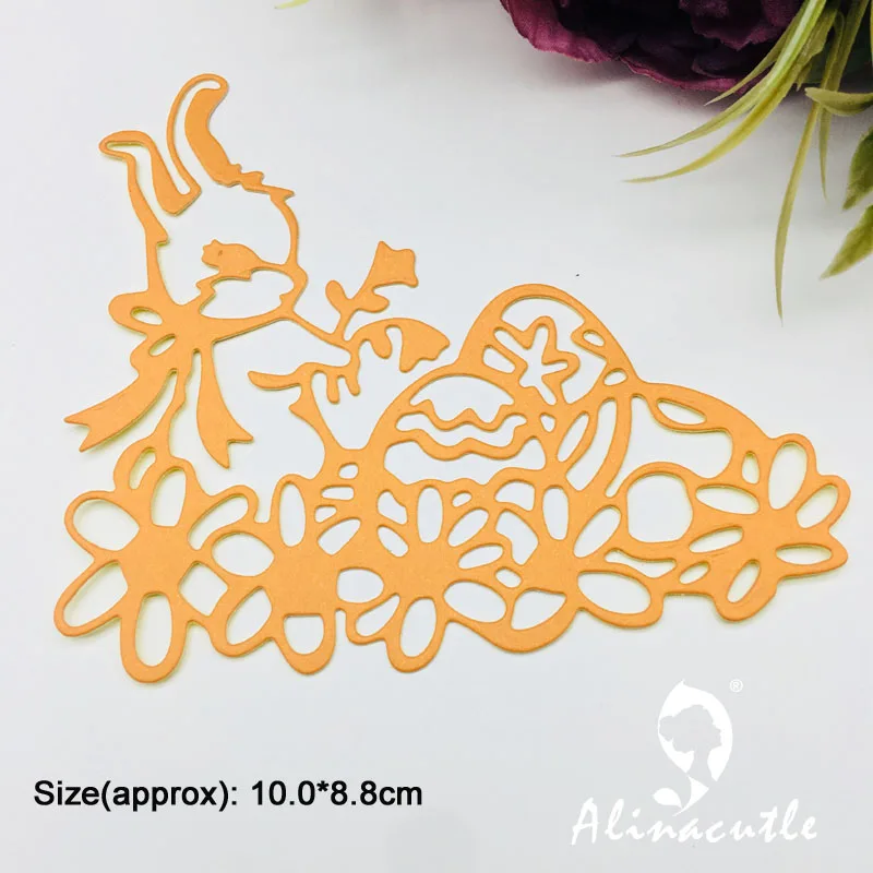 Металлическая высечка Пасхальный кролик яйцо цветок скрапбукинг бумажные