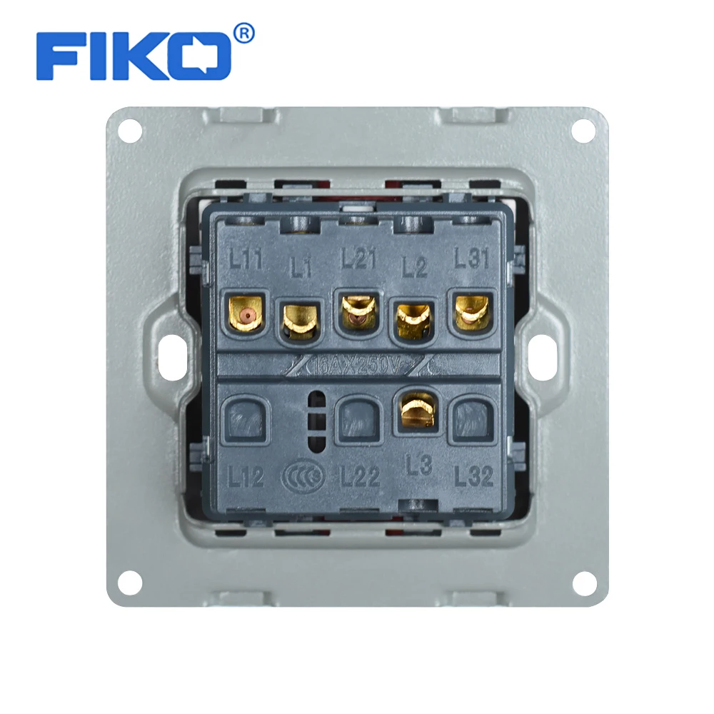 FIKO 1/2/3/4 Gang 2 Way Push Button Switch Panel Wall Interruptor Black PC Frame Light On/Off | Обустройство дома